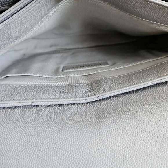 Chanel Gray Caviar Leather Top Handle Two-way Flap Bag - Picture 10 of 16